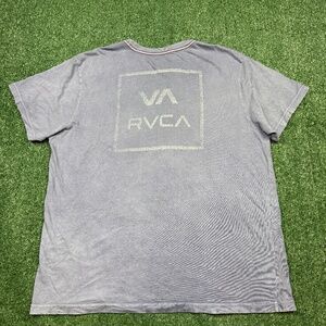 Rvca T Shirt Men's Size 2XL Blue Short Sleeve Crewneck Slim Fit Graphic Tee